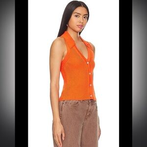 Sophie Rue Reze Rib Top in Orange